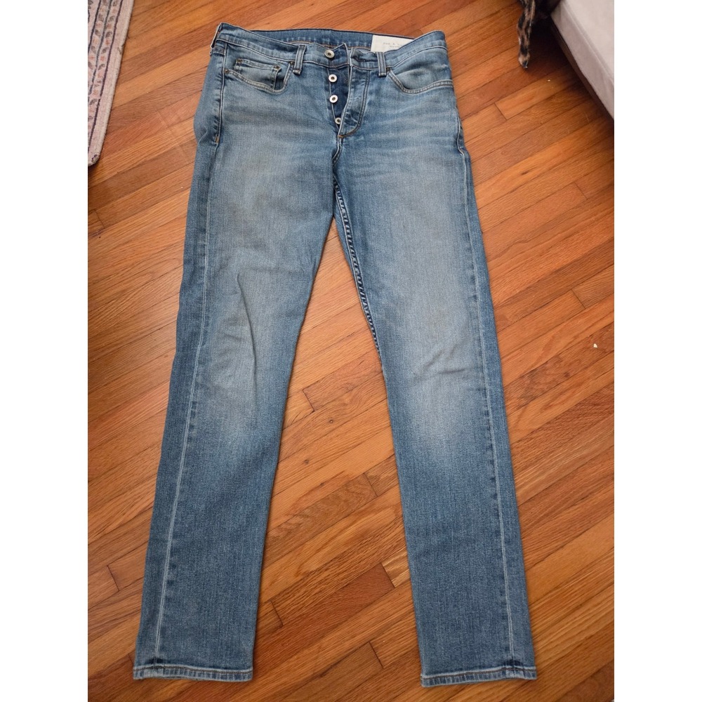 Rag & Bone Fit 2 Slim Jeans Blue Wash Button Fly Denim 29x32